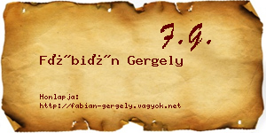 Fábián Gergely névjegykártya